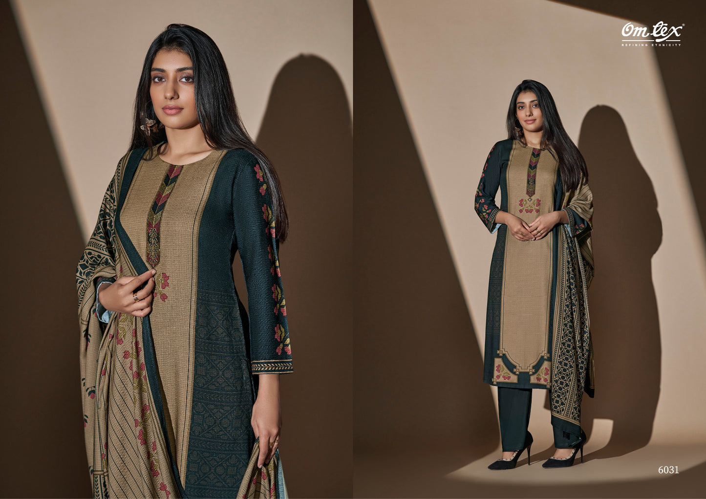 6031 Salakka Omtex Handwork Unstitched Suits