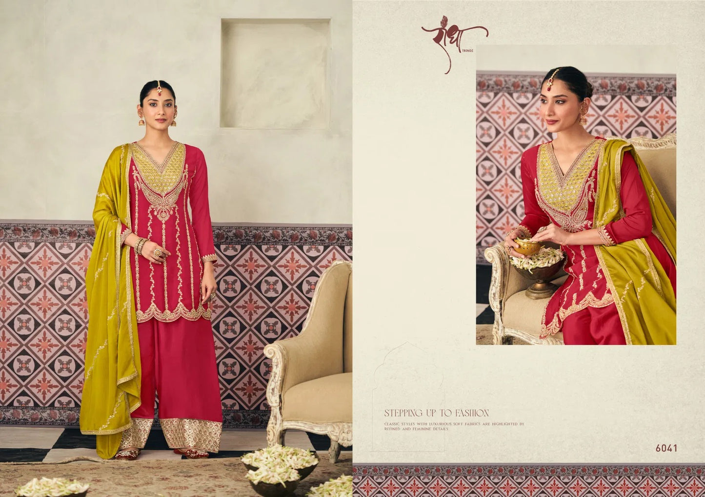 6041 Heer Radha Trendz Chinon Readymade Suits