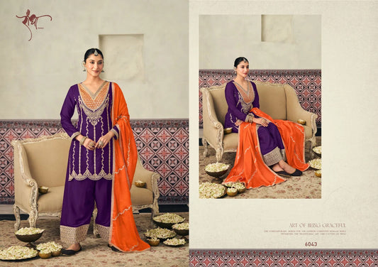 6043 Heer Radha Trendz Chinon Readymade Suits