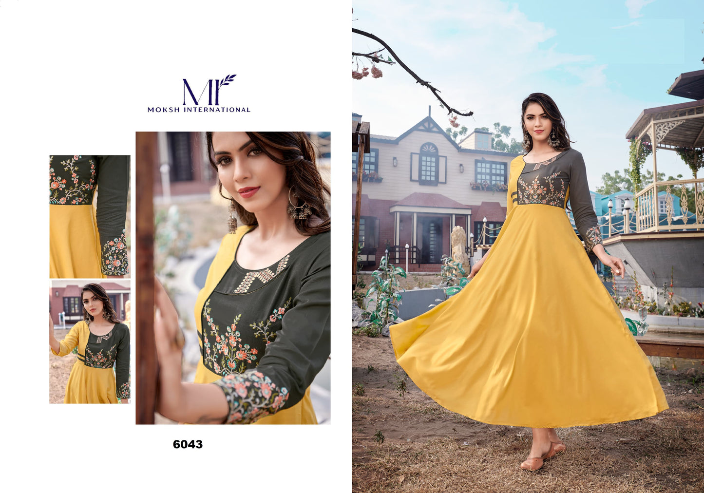 6043 Ravia Vol 1 Moksh Heavy Rayon Kurti