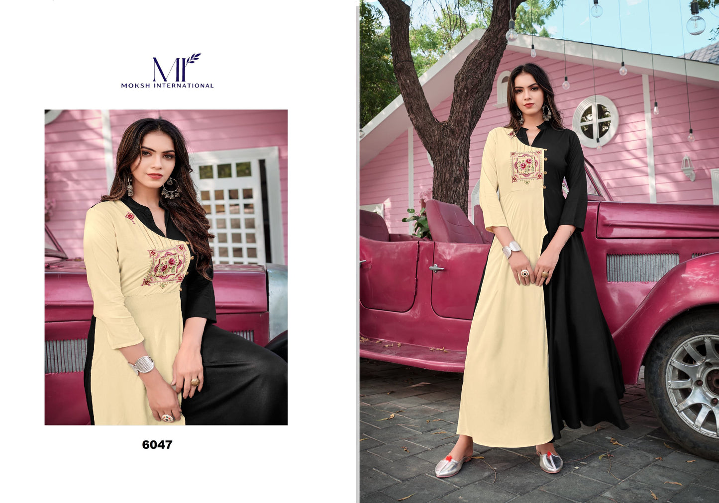 6047 Ravia Vol 1 Moksh Heavy Rayon Kurti