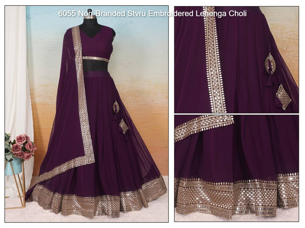 6055 Non-Branded Stvru Embroidered Lehenga Choli