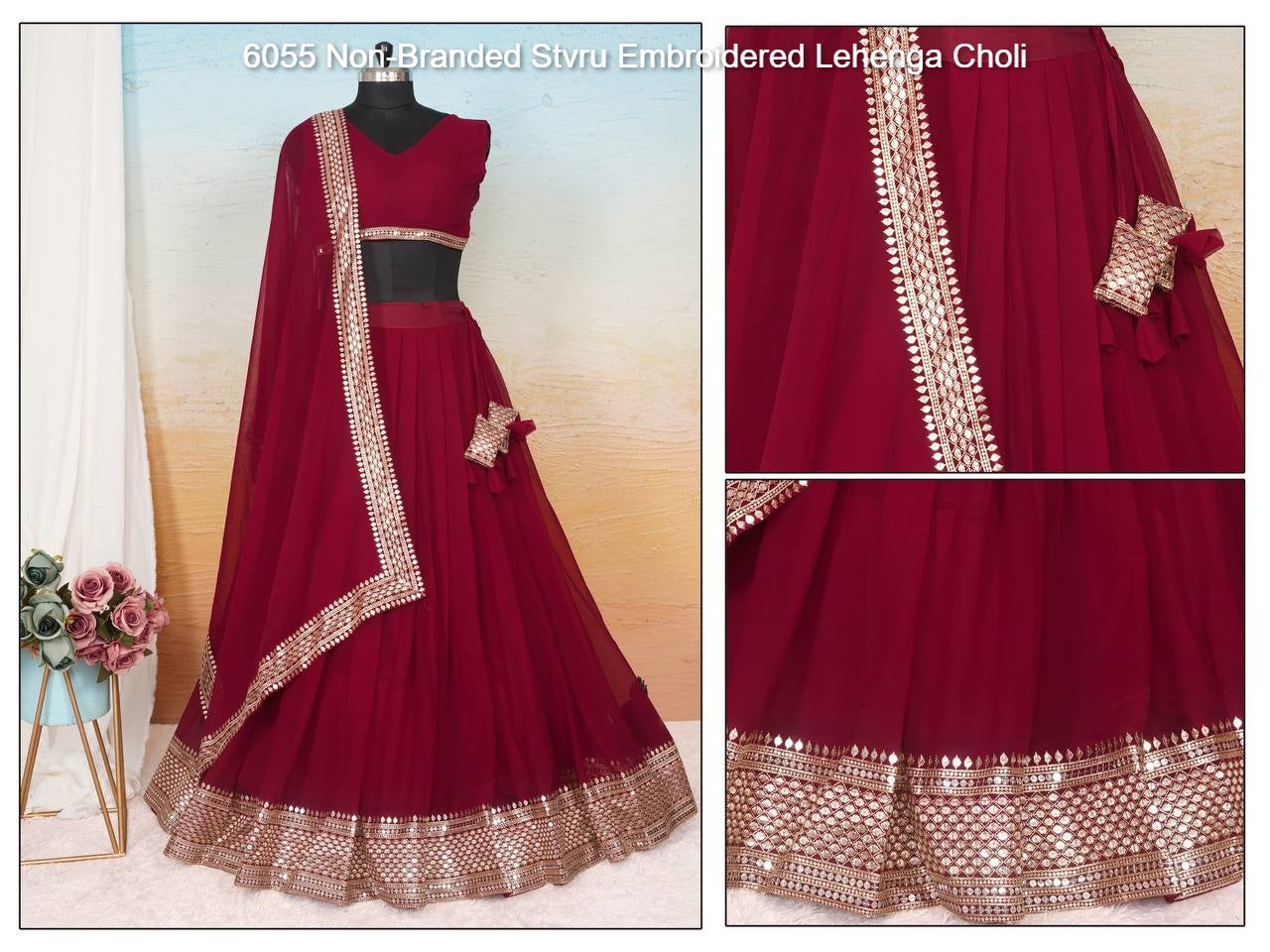 6055 Non-Branded Stvru Embroidered Lehenga Choli