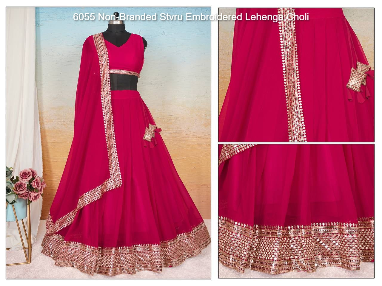 6055 Non-Branded Stvru Embroidered Lehenga Choli
