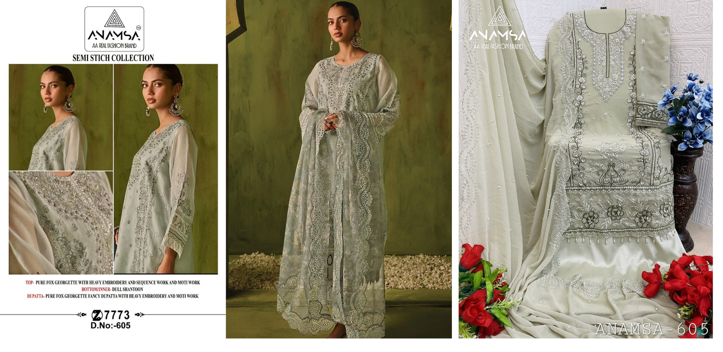 605 Anamsa Moti Work Pakistani Salwar Suits