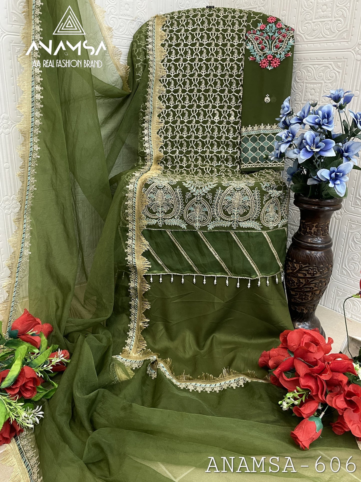 606 Anamsa Sequence Work Pakistani Salwar Suits