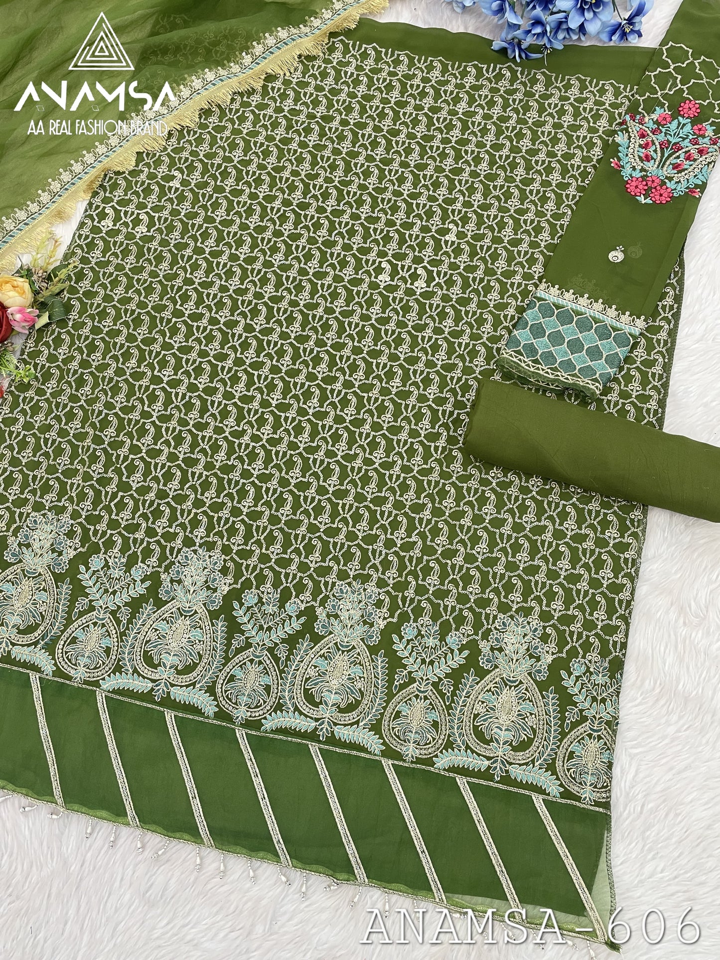 606 Anamsa Sequence Work Pakistani Salwar Suits