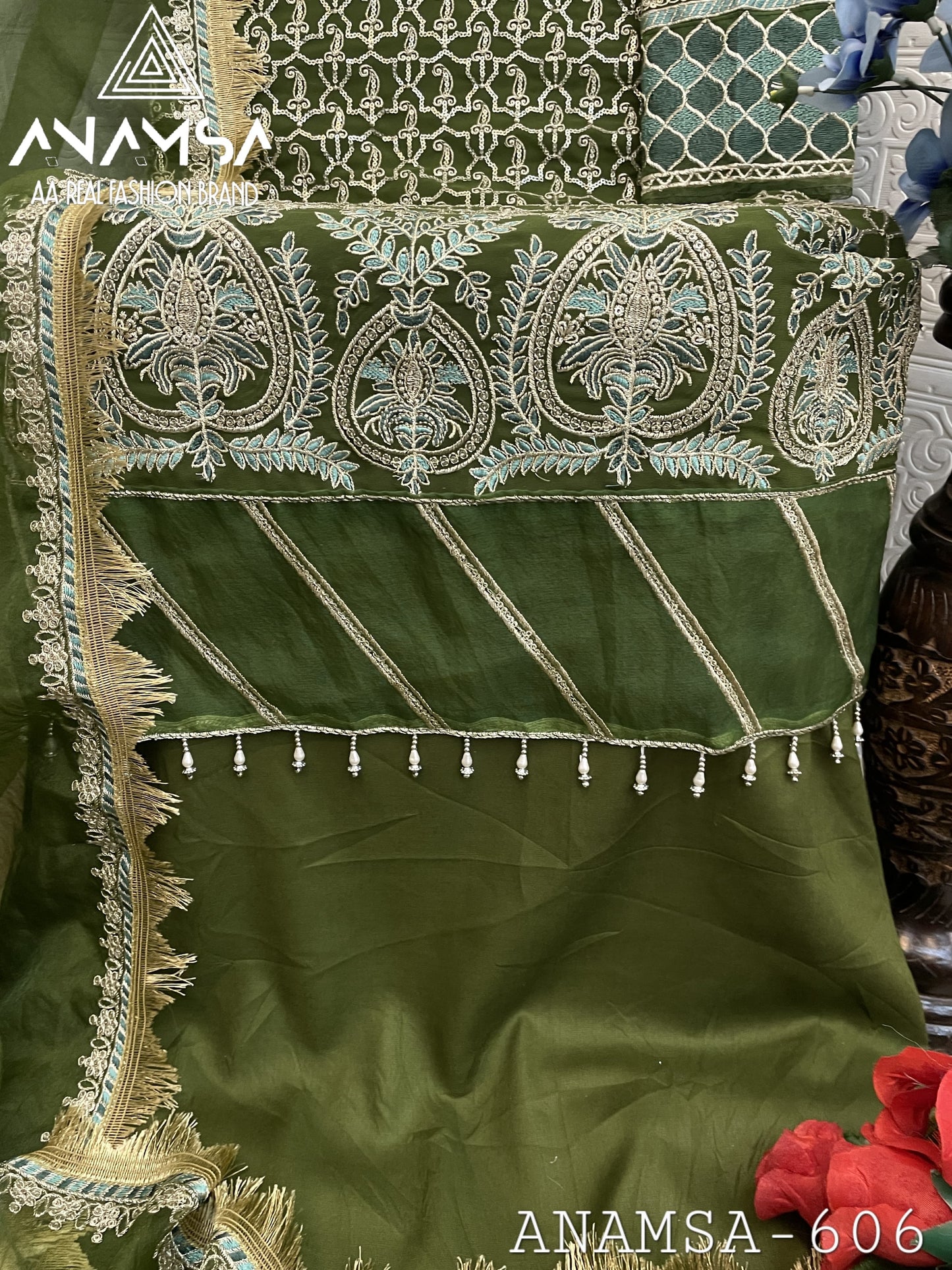 606 Anamsa Sequence Work Pakistani Salwar Suits