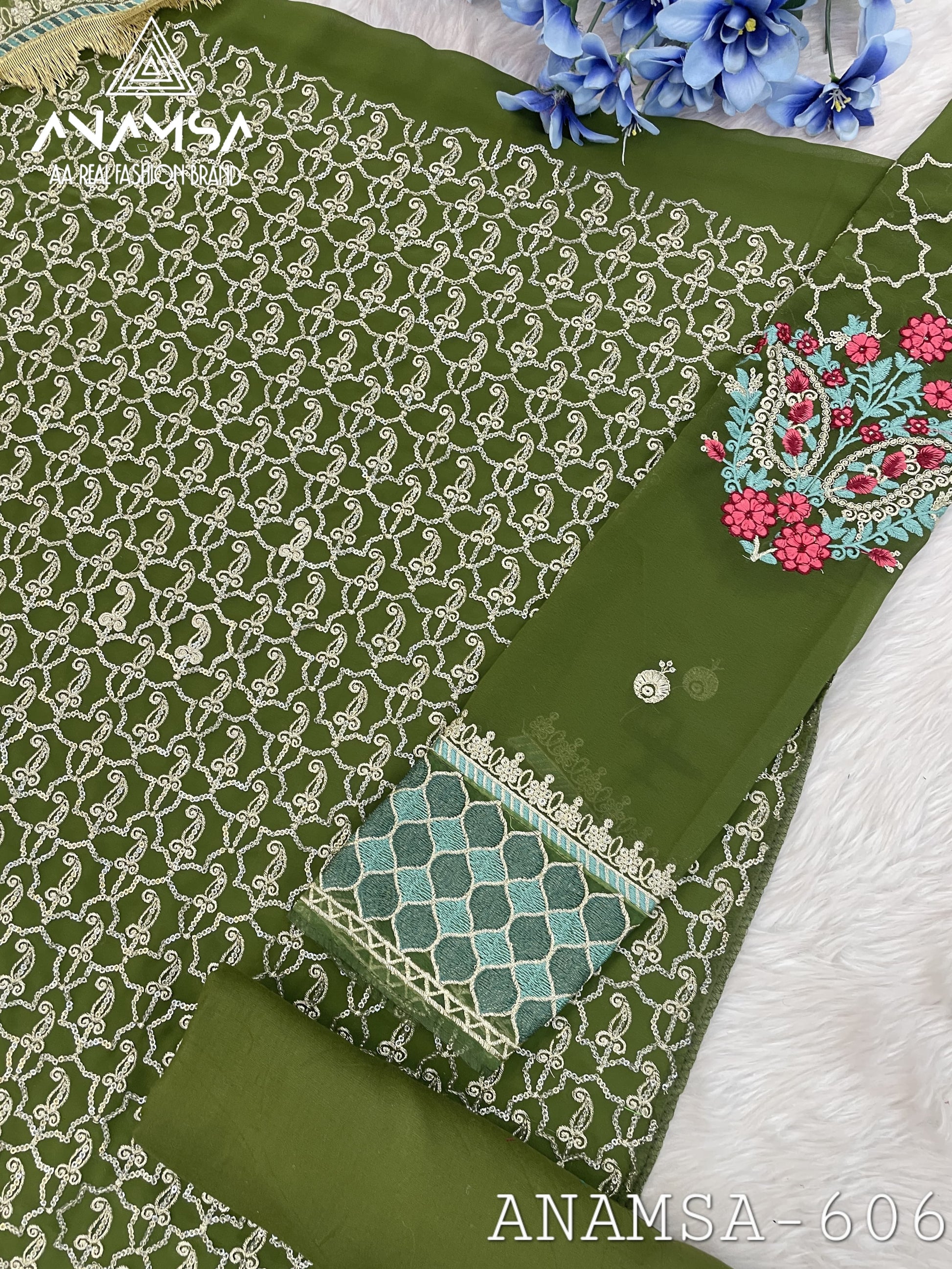 606 Anamsa Sequence Work Pakistani Salwar Suits