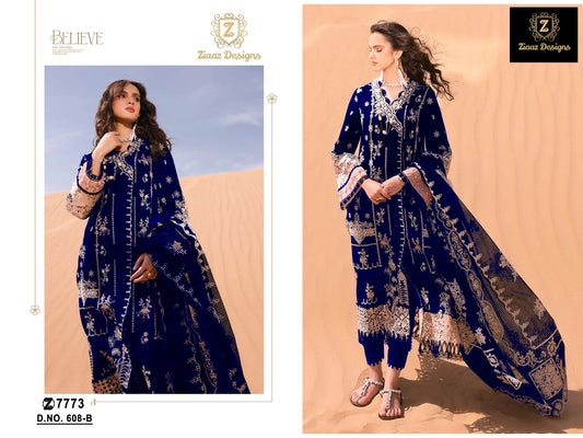 608B Ziaaz Designs Rayon Cotton Pakistani Salwar Suits