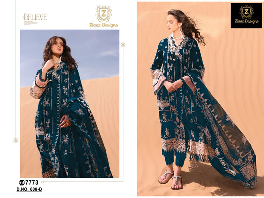 608D Ziaaz Designs Rayon Cotton Pakistani Salwar Suits