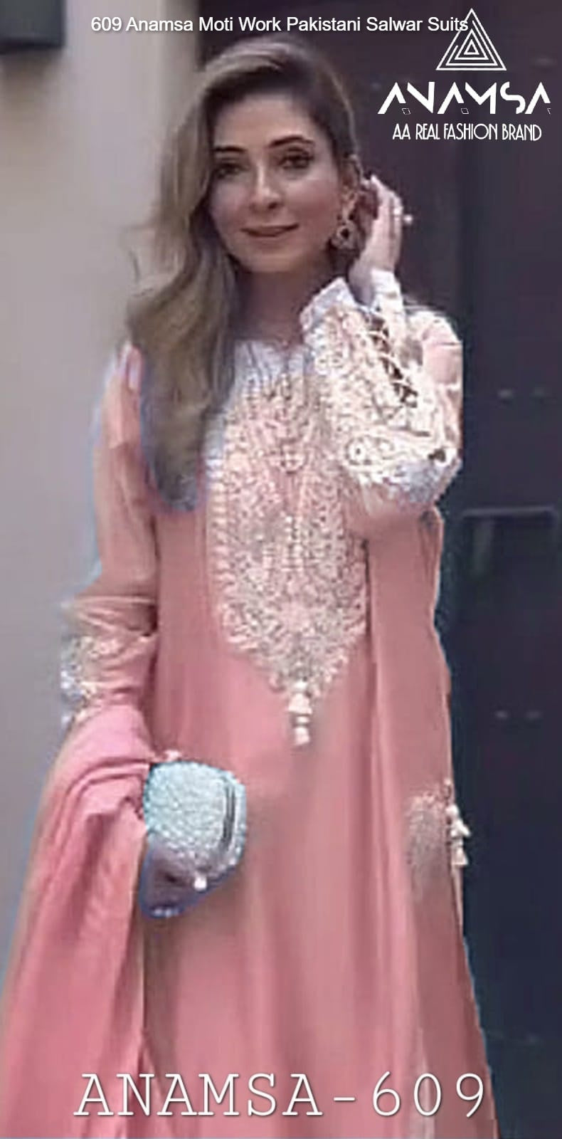 609 Anamsa Moti Work Pakistani Salwar Suits