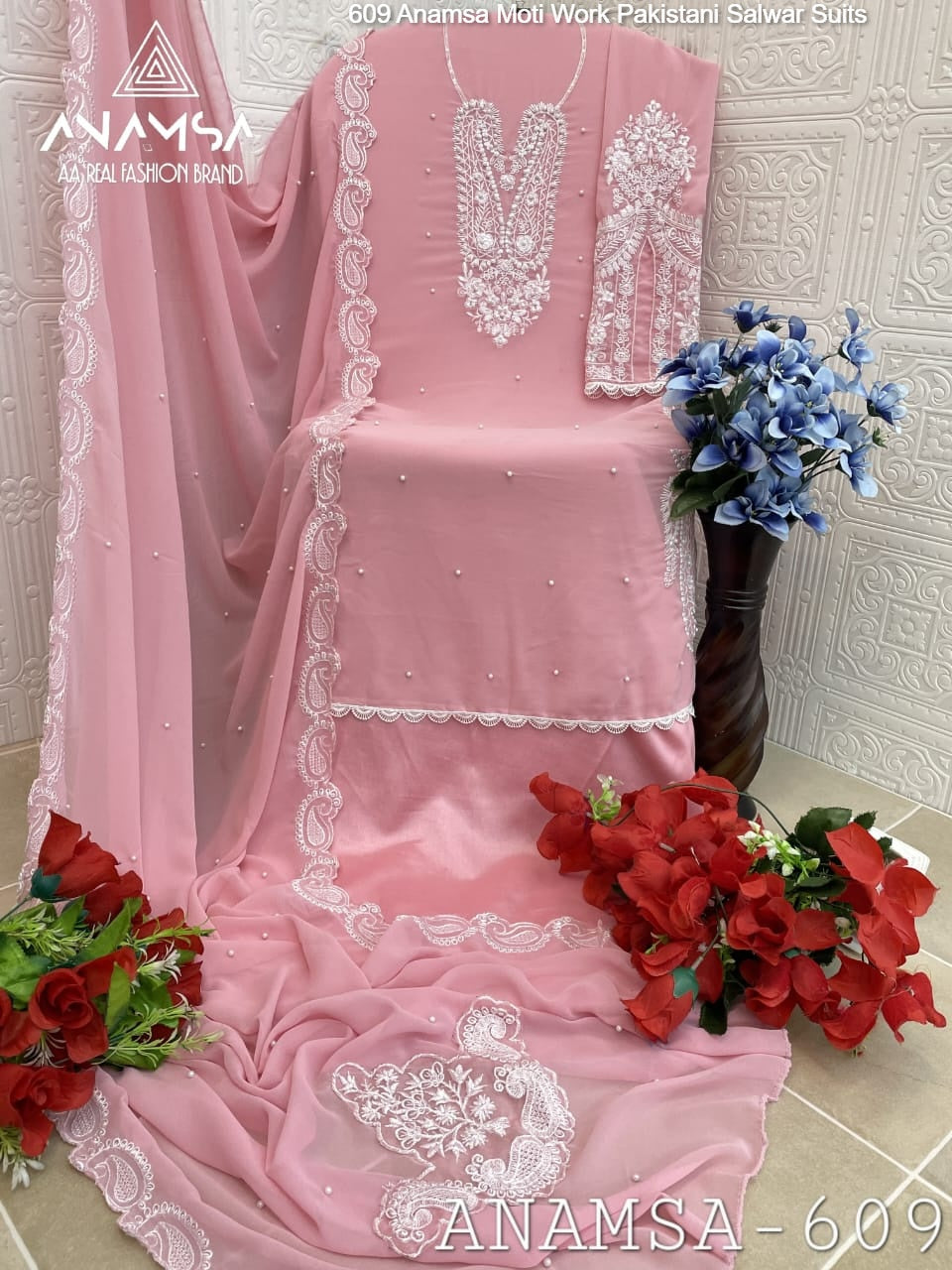 609 Anamsa Moti Work Pakistani Salwar Suits