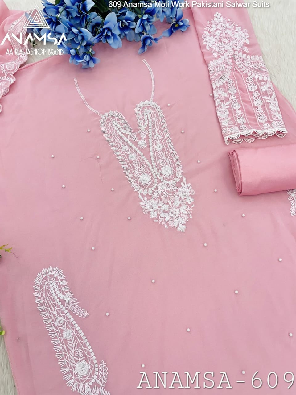 609 Anamsa Moti Work Pakistani Salwar Suits