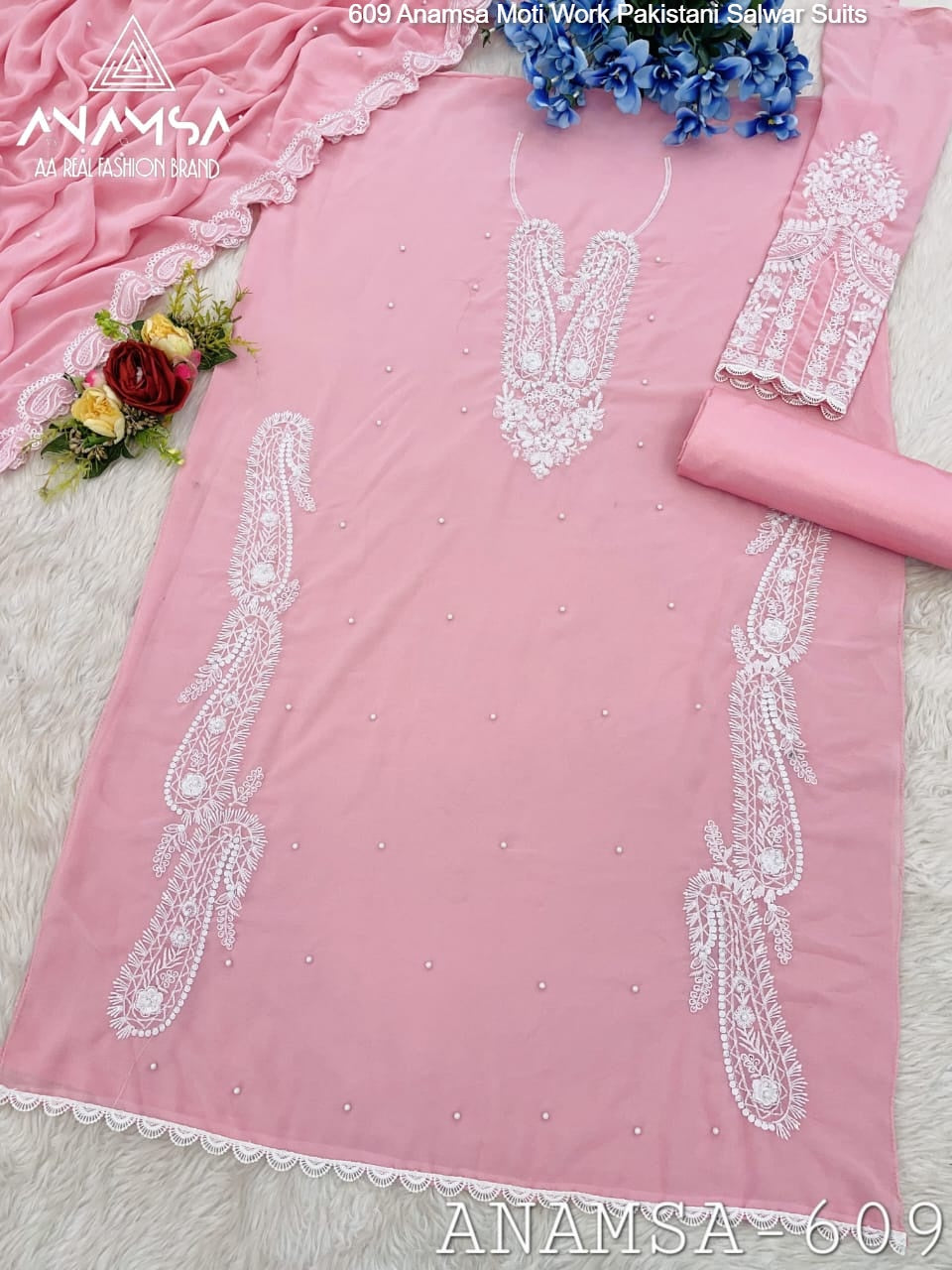 609 Anamsa Moti Work Pakistani Salwar Suits