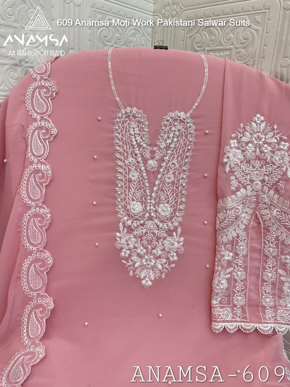 609 Anamsa Moti Work Pakistani Salwar Suits