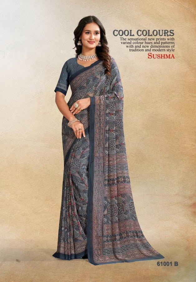 61001B Shades Exclusive Sushma Georgette Sarees