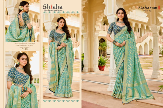 6100 Kumkum Vol 4 Shisha Viscose Crepe Sarees
