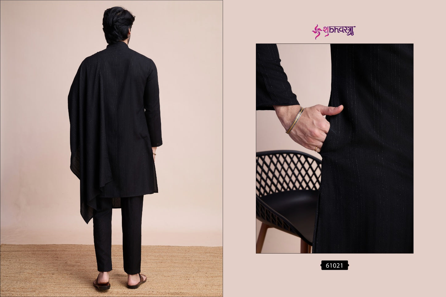 61021 Modern Ethnics Shubhvastra With Dupatta Mens Kurta Pyjama