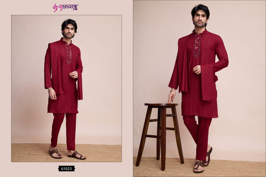 61023 Modern Ethnics Shubhvastra With Dupatta Mens Kurta Pyjama