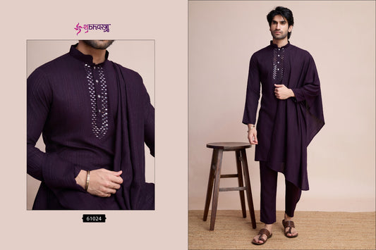 61024 Modern Ethnics Shubhvastra With Dupatta Mens Kurta Pyjama