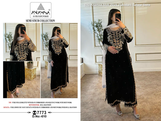 610 Anamsa Moti Work Pakistani Salwar Suits