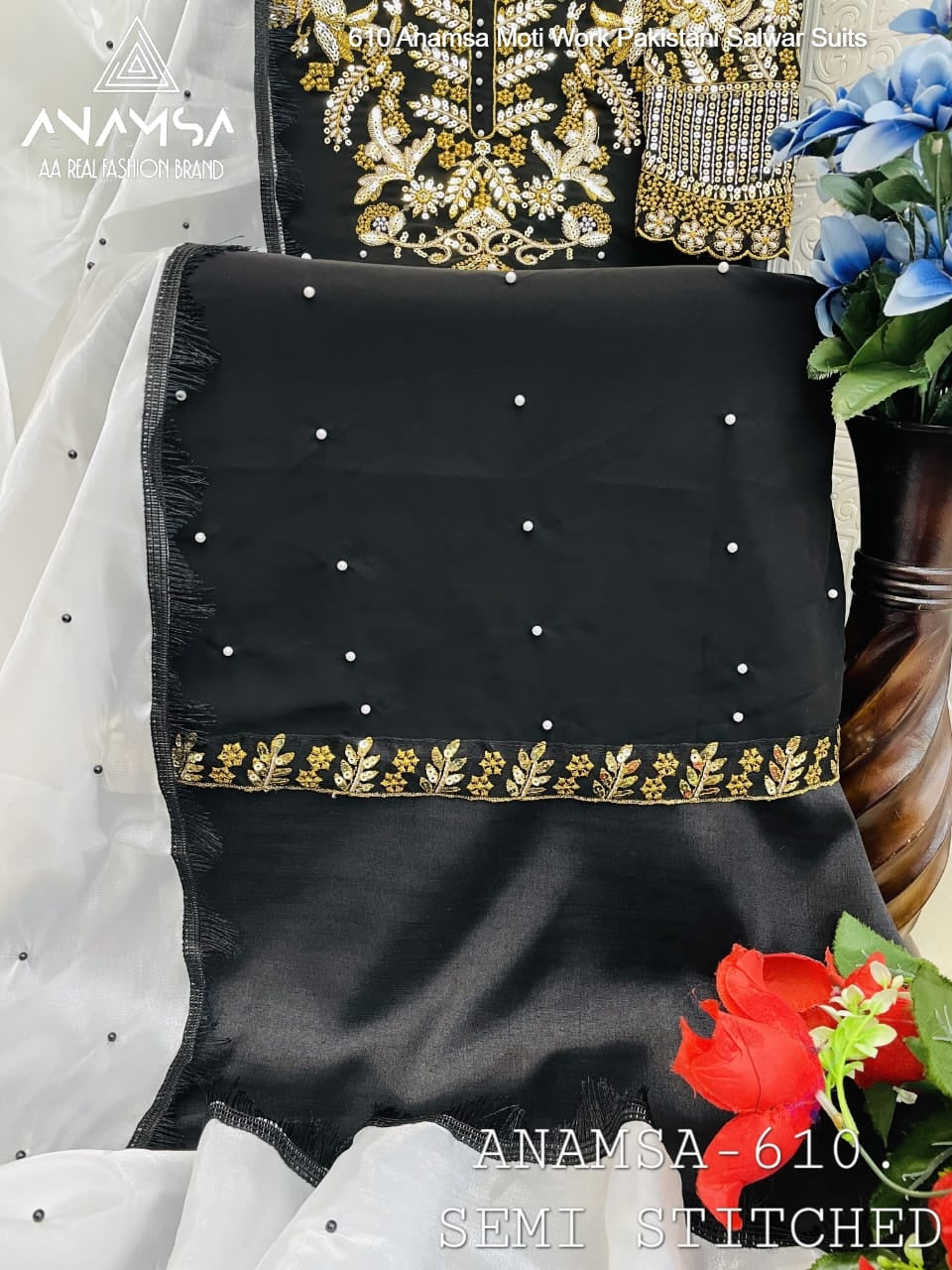 610 Anamsa Moti Work Pakistani Salwar Suits