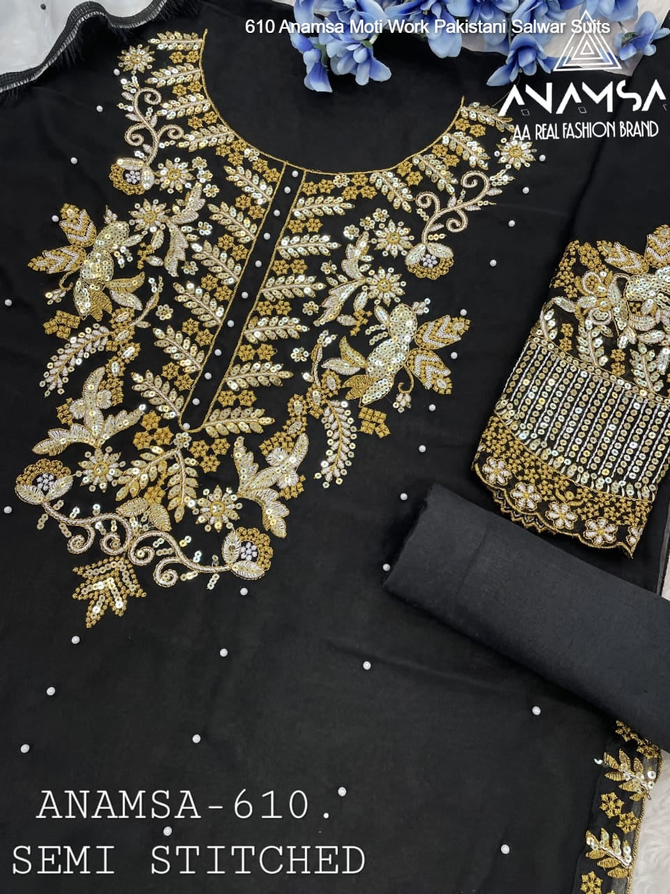 610 Anamsa Moti Work Pakistani Salwar Suits