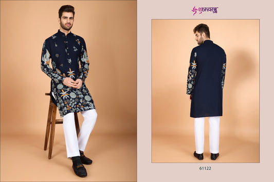 61122 Heritage Style Shubhvastra Viscose Mens Kurta
