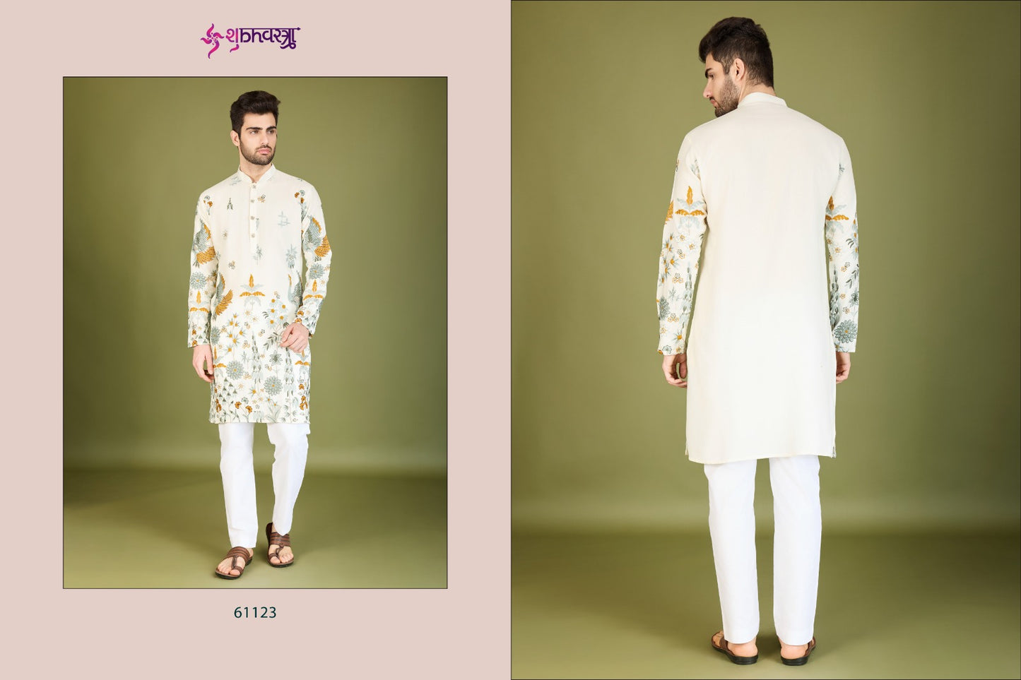 61123 Heritage Style Shubhvastra Viscose Mens Kurta