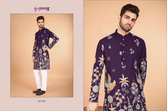 61125 Heritage Style Shubhvastra Viscose Mens Kurta