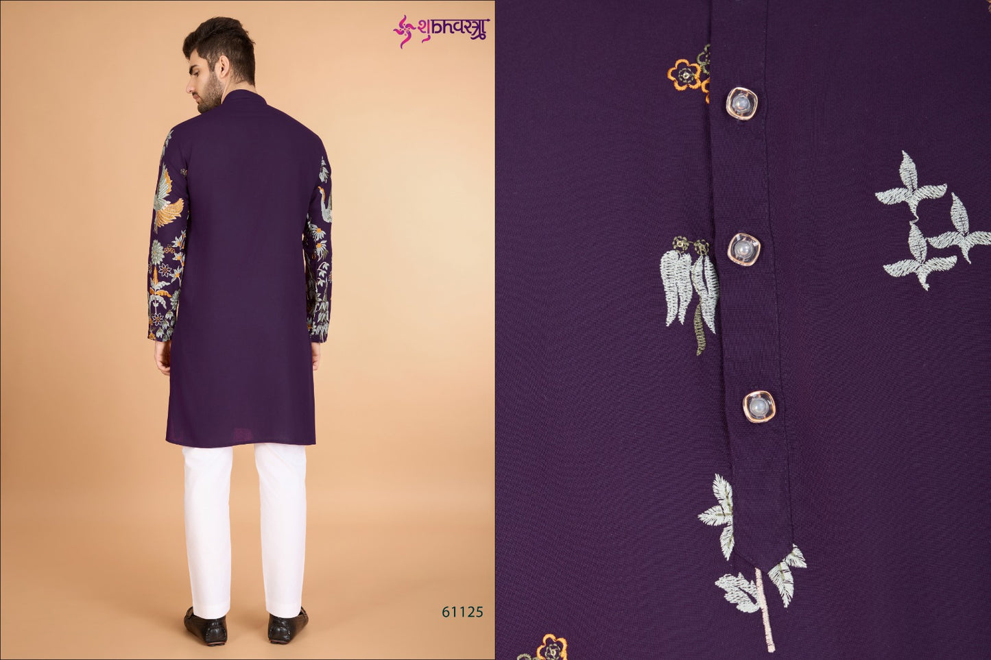 61125 Heritage Style Shubhvastra Viscose Mens Kurta