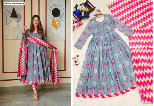 707 Qubo Gown Dupatta Set