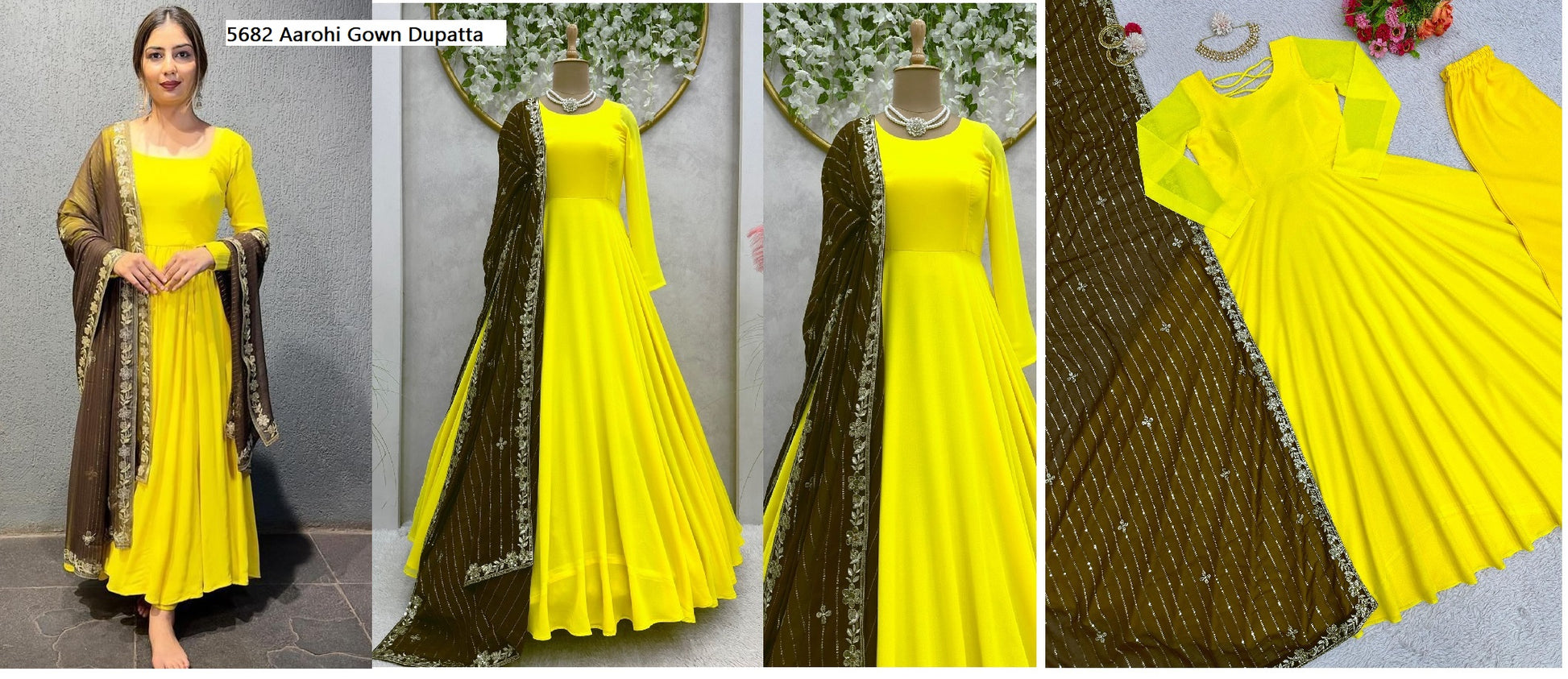 5682 Aarohi Gown Dupatta Set