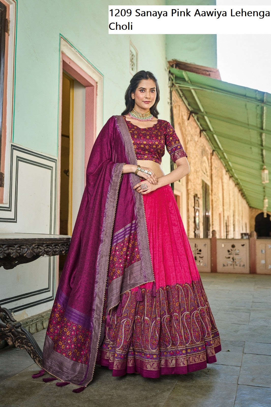 1209 Sanaya Pink Aawiya Lehenga Choli
