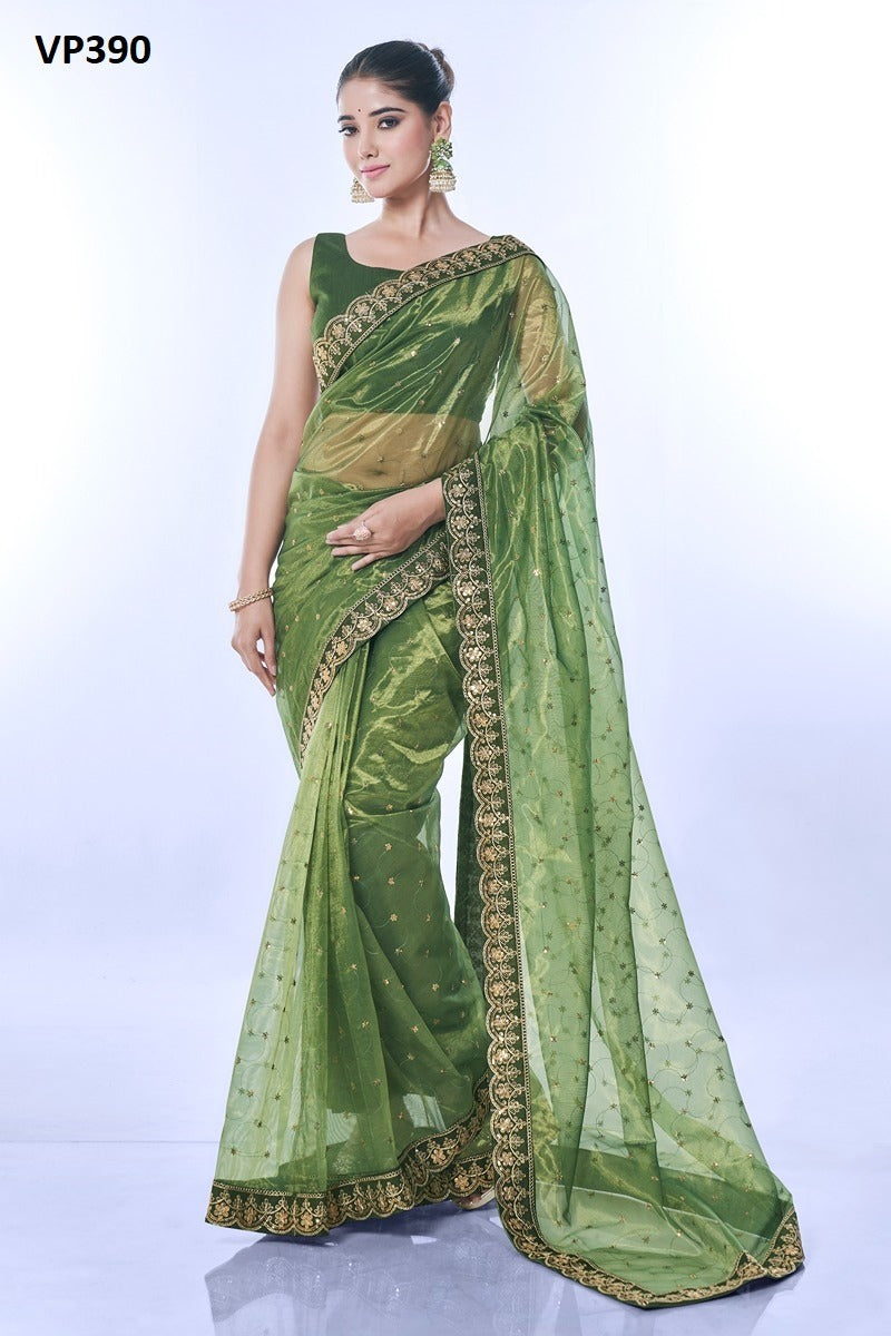 Vp390 Golden Thar Fashion Berry Sarees