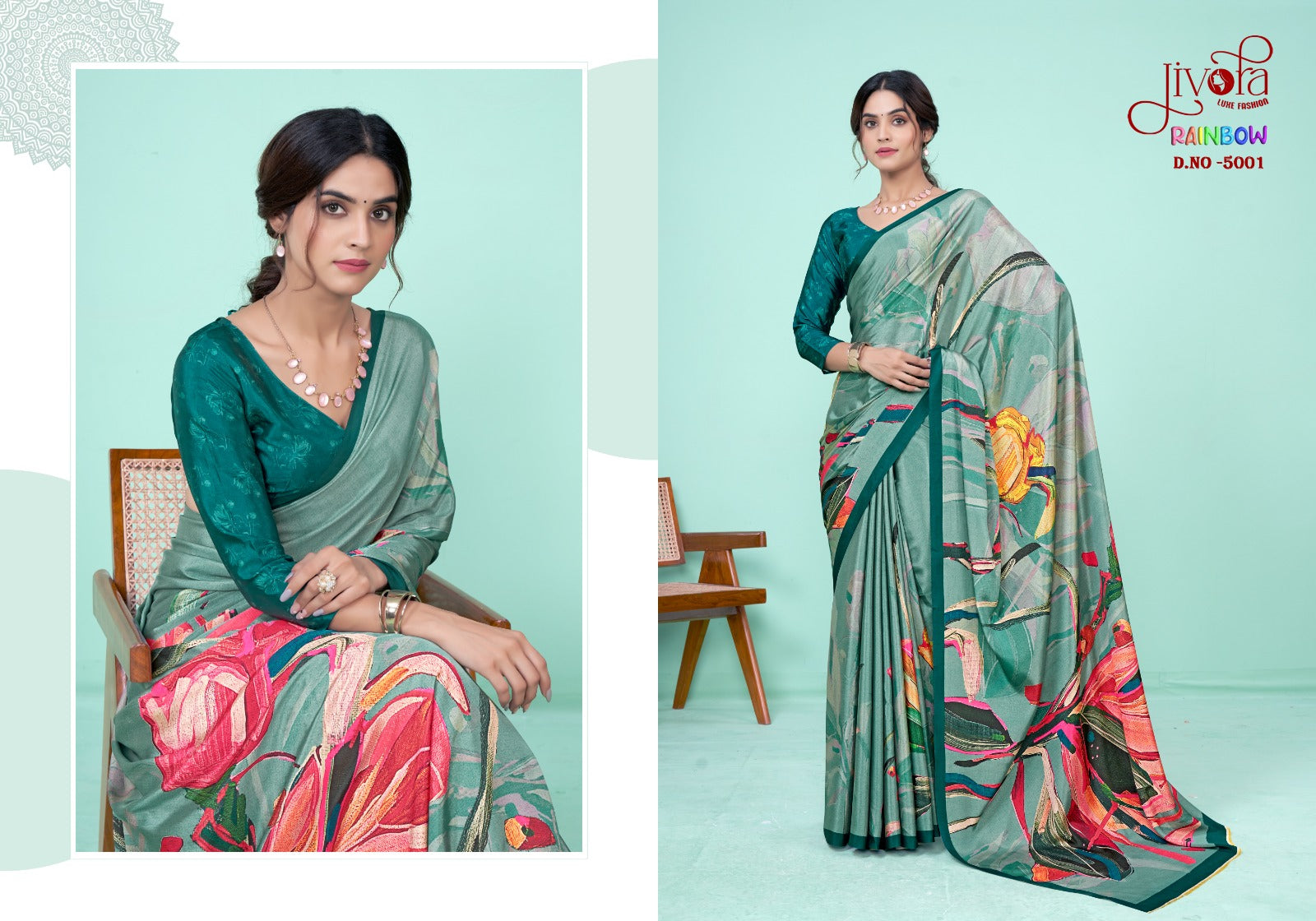 5001 Rainbow Jivora Sarees