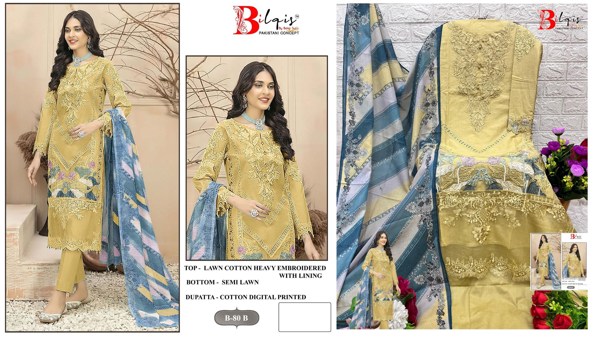 B-80B Bilqis Pakistani Salwar Suits
