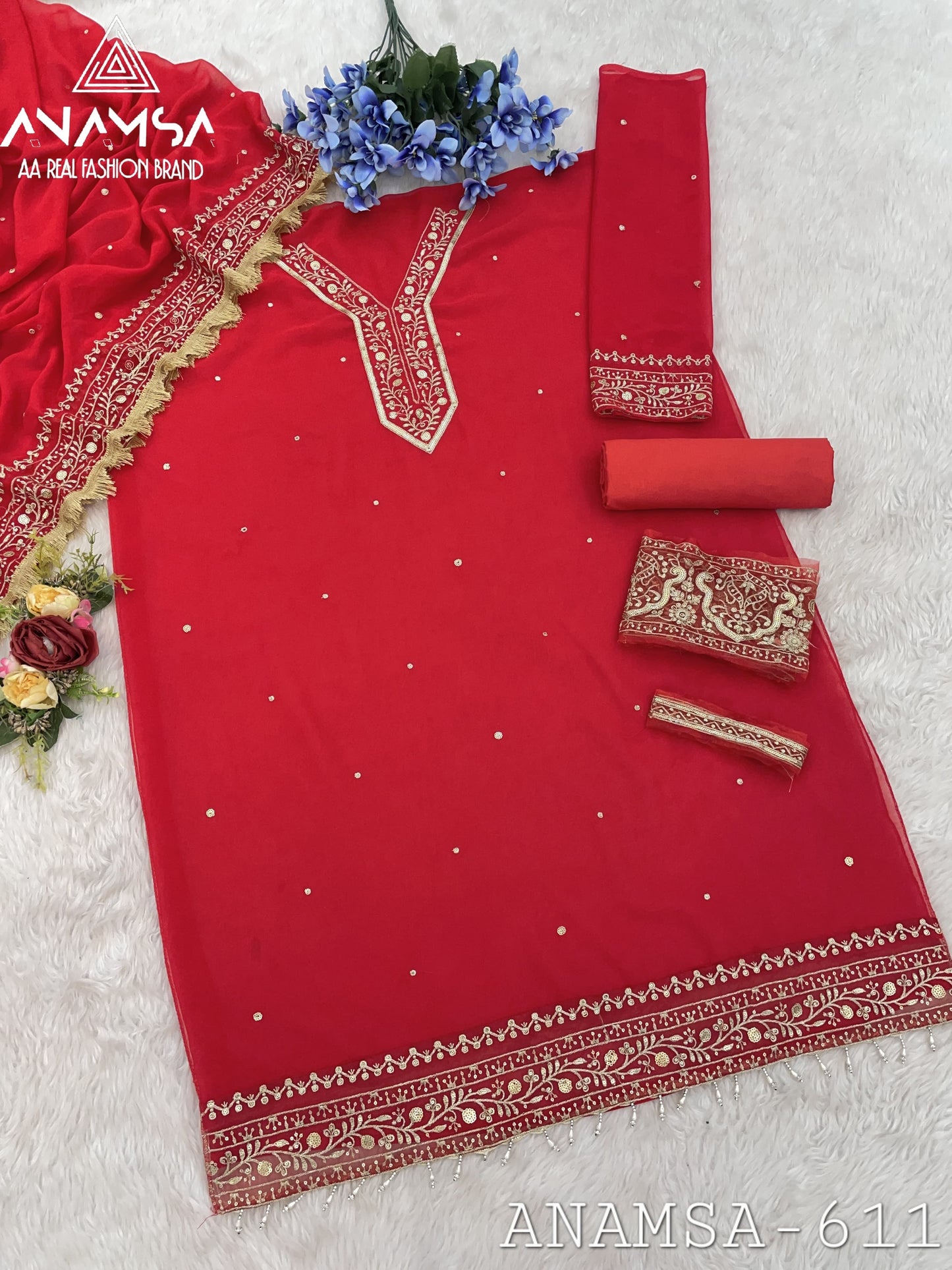 611 Anamsa Sequence Work Pakistani Salwar Suits