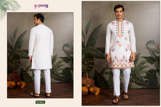 61361 Rajwadi Raas Vol 1 Shubhvastra Viscose Silk Mens Kurta