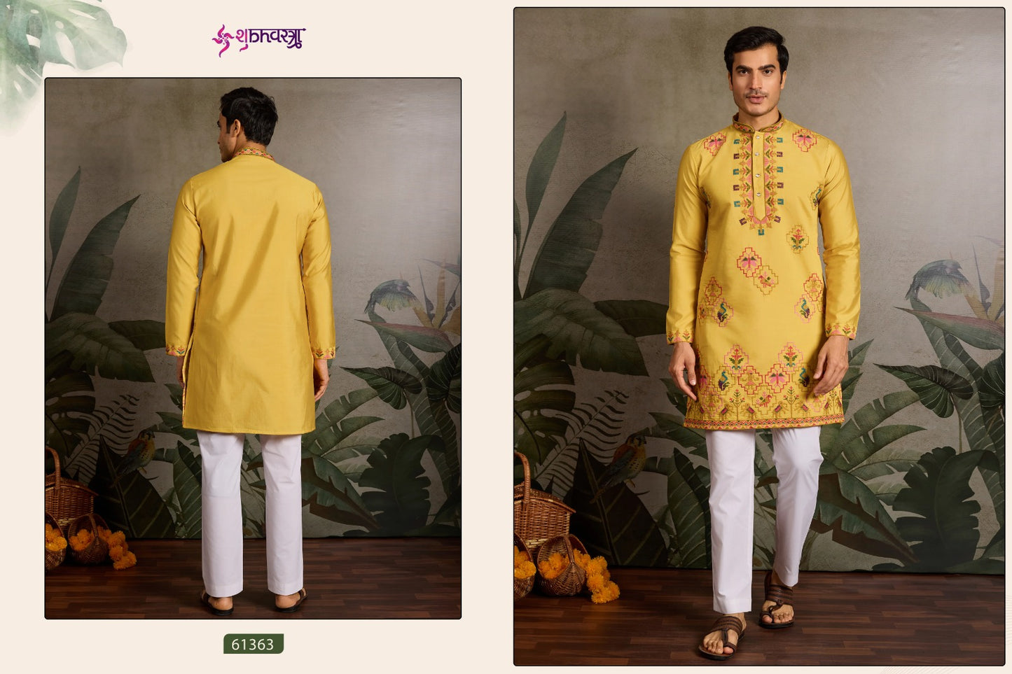 61363 Rajwadi Raas Vol 1 Shubhvastra Viscose Silk Mens Kurta