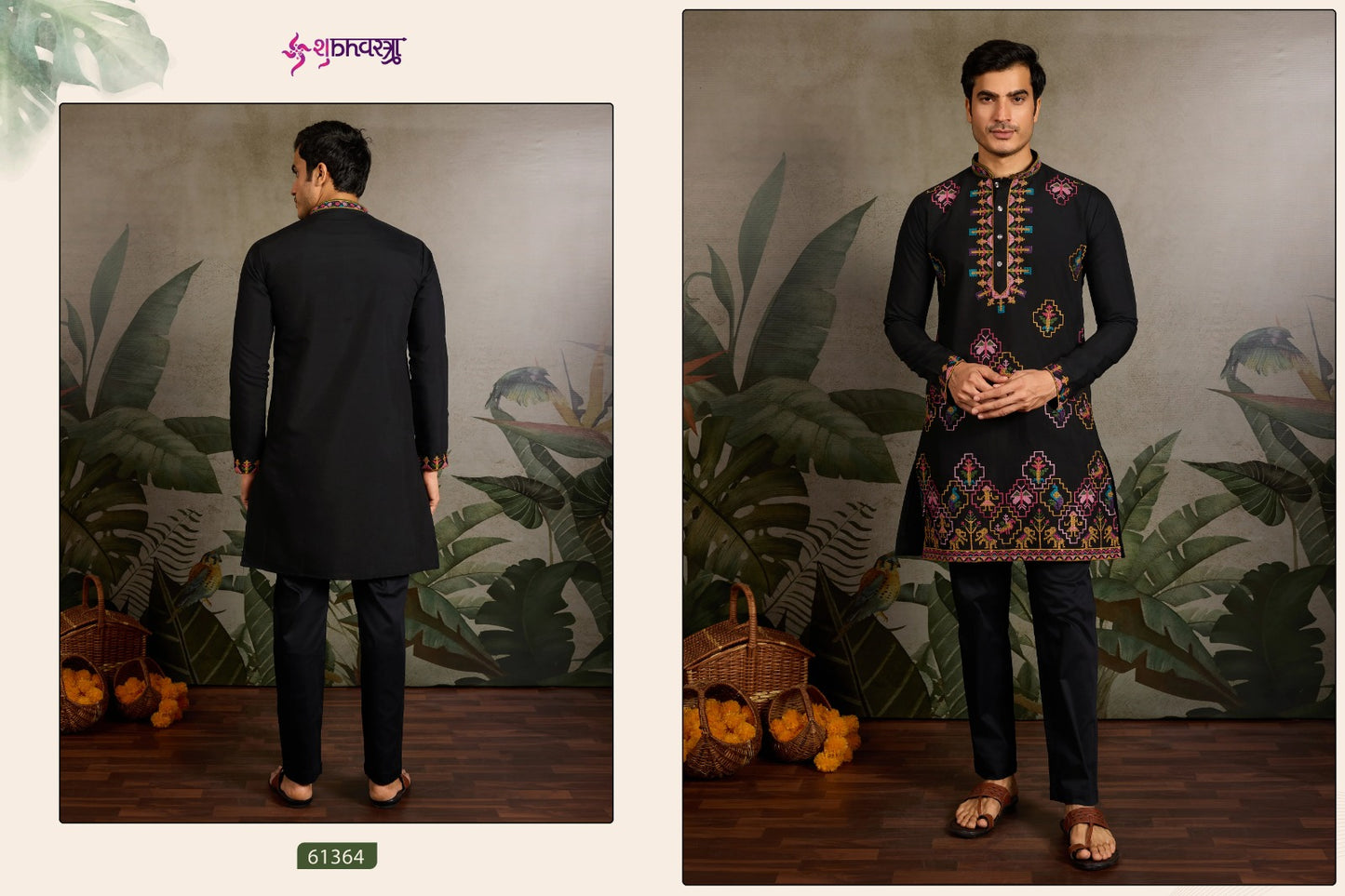 61364 Rajwadi Raas Vol 1 Shubhvastra Viscose Silk Mens Kurta