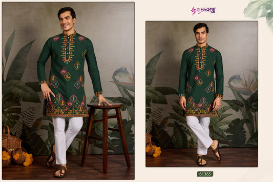 61365 Rajwadi Raas Vol 1 Shubhvastra Viscose Silk Mens Kurta