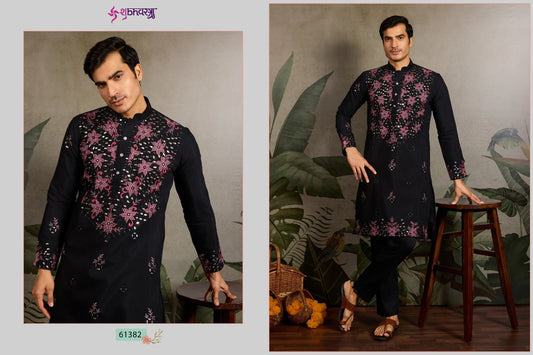 61382 Vivaah Viraasat Vol 2 Shubhvastra Viscose Silk Mens Kurta