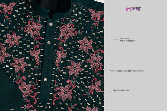61383 Vivaah Viraasat Vol 2 Shubhvastra Viscose Silk Mens Kurta