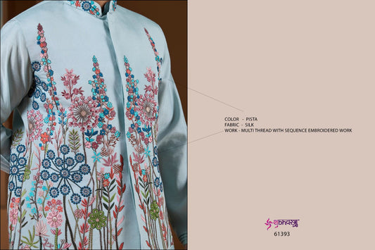 61393 Vivah Vibe Shubhvastra With Koti Mens Kurta Pyjama