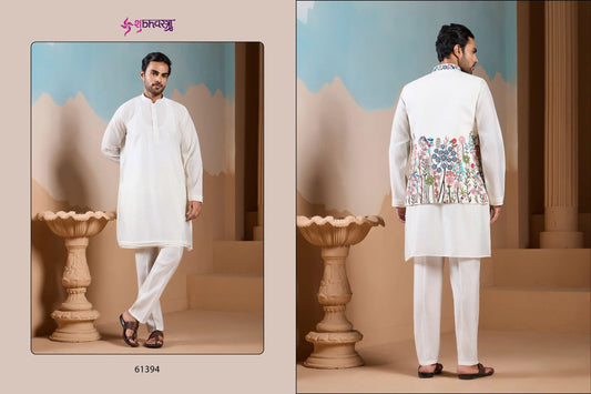 61394 Vivah Vibe Shubhvastra With Koti Mens Kurta Pyjama