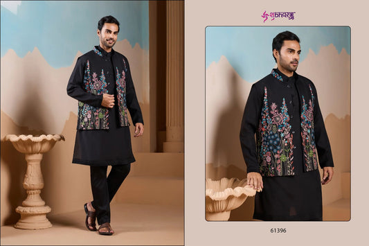 61396 Vivah Vibe Shubhvastra With Koti Mens Kurta Pyjama