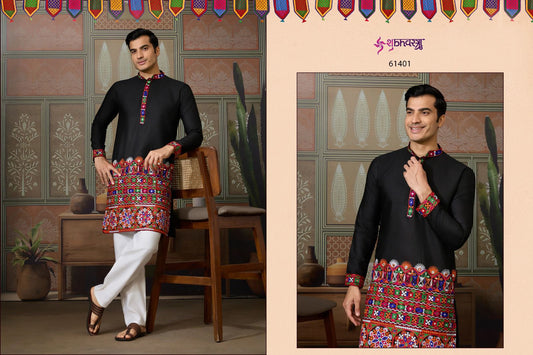 61401 Rajwadi Raas 3 Shubhvastra Cotton Silk Mens Kurta