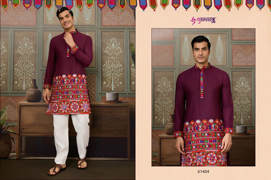 61404 Rajwadi Raas 3 Shubhvastra Cotton Silk Mens Kurta